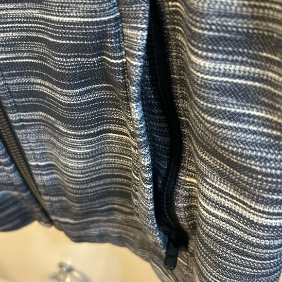 Like New! Lululemon Zip Up Performance Jacket, Black Striped - Picture 5 of 7
